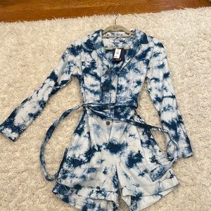 Gap Tie Dye Button Down Romper